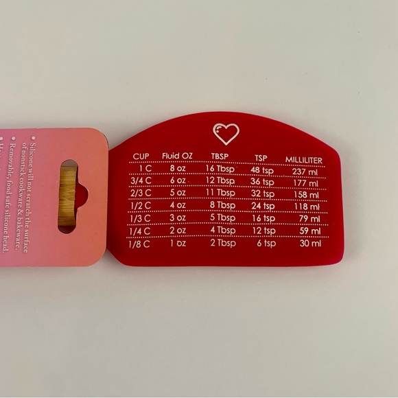 Thyme & Table Silicone and Bamboo Love You More Than Pizza Pointed Spatula Vday - Picture 7 of 7